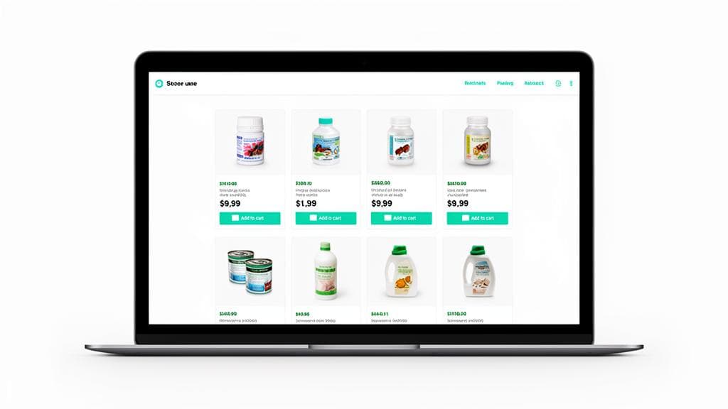 Online catalog preview showing product grid